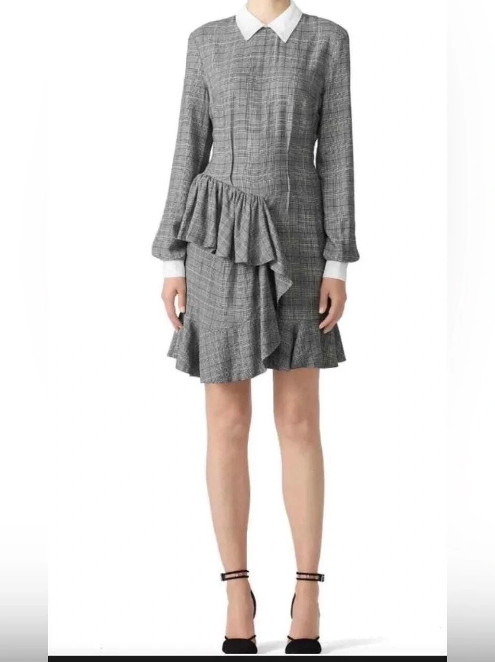 Petersyn Gray Plaid Carter Dress Size Large
